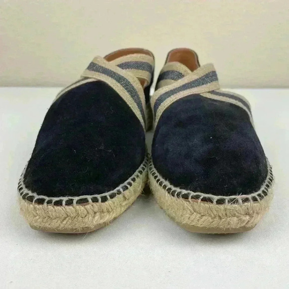 VIGUERA Women's 40 Dames Espadrille Flat Shoes Navy Blue Suede Cross Over Beach - Picture 9 of 14